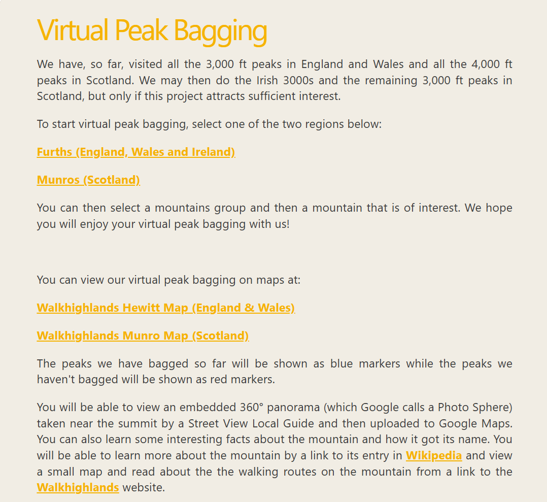 Virtual Peak Bagging